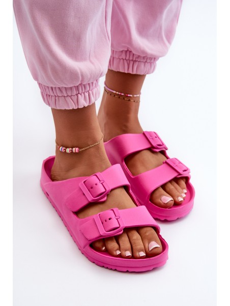 Women's Foam Slippers With Buckles Fuchsia Luciene