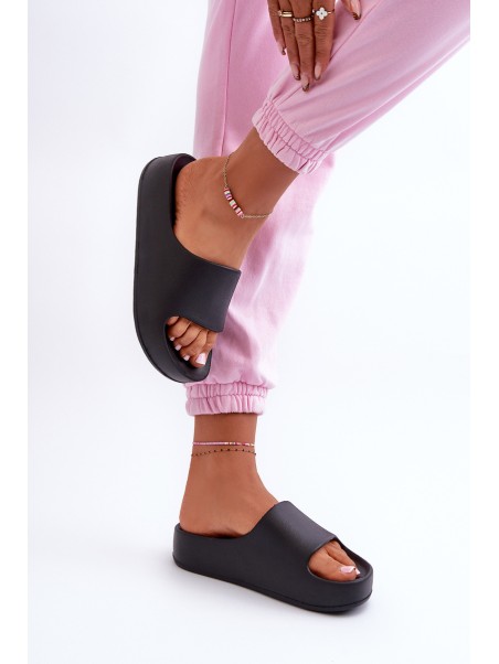 Women's Platform Foam Flip Flops Black Airaplea