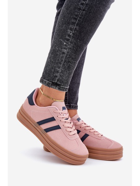 Ladies Platform Sneakers Pink Egelia