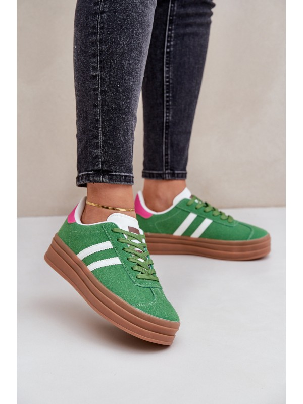 Ladies Sneakers On Platform Green Egelia 2