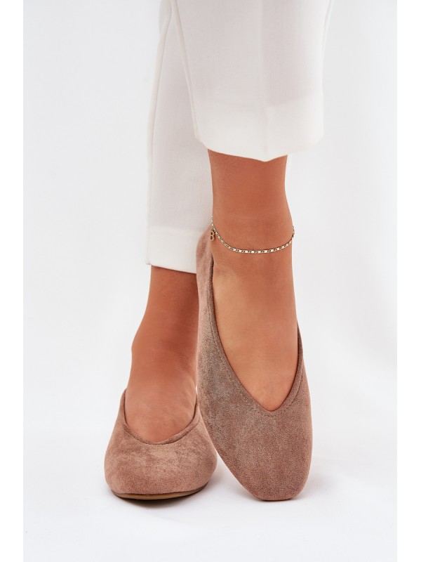 Classic Ballet Flats From Eco Suede Khaki Osallin