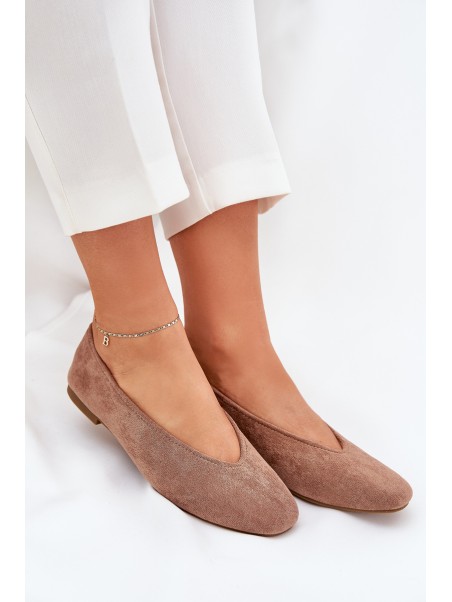 Classic Ballet Flats From Eco Suede Khaki Osallin