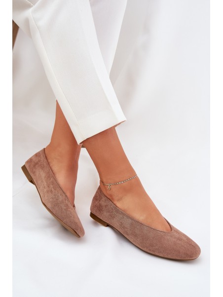 Classic Ballet Flats From Eco Suede Khaki Osallin