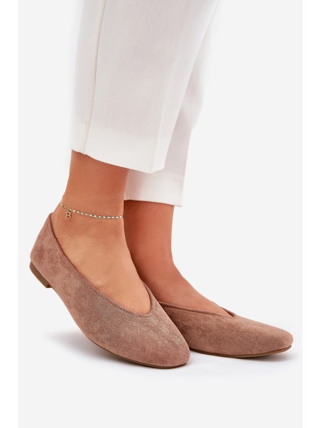 Classic Ballet Flats From Eco Suede Khaki Osallin