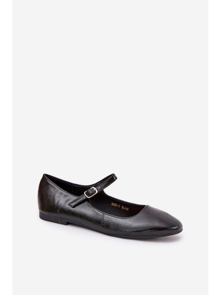 Patent Ballerinas With Strap Black Arrivara