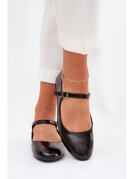 Patent Ballerinas With Strap Black Arrivara