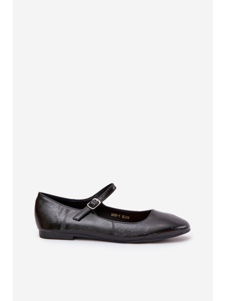 Patent Ballerinas With Strap Black Arrivara