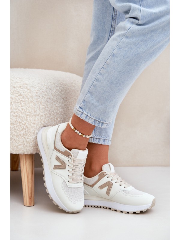 Women's Sports Shoes Made Of Eco Leather Beige Berieta