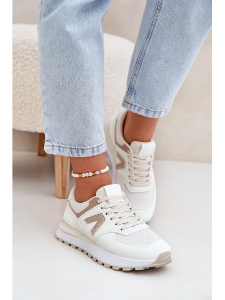 Women's Sports Shoes Made Of Eco Leather Beige Berieta