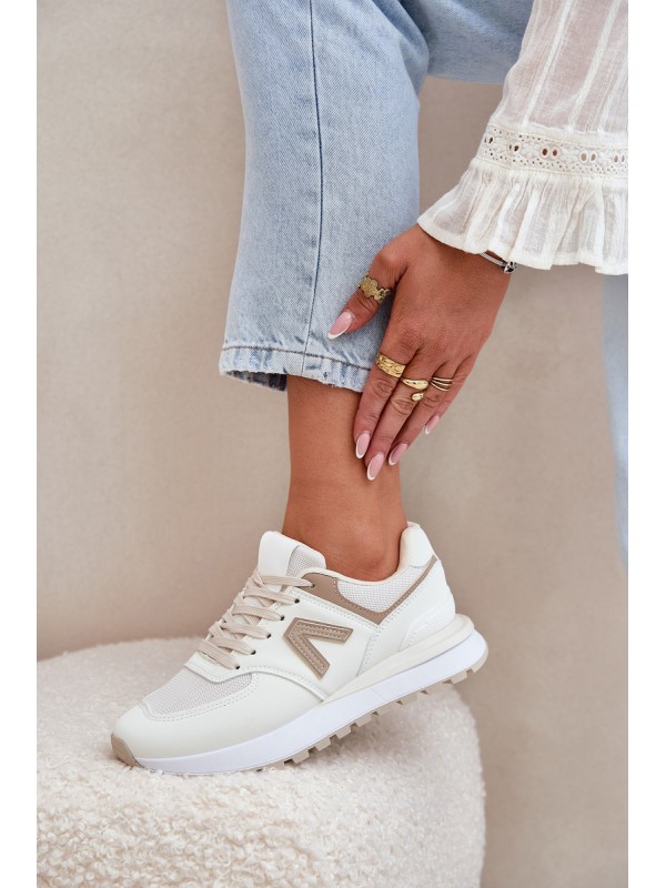 Women's Sports Shoes Made Of Eco Leather Beige Berieta