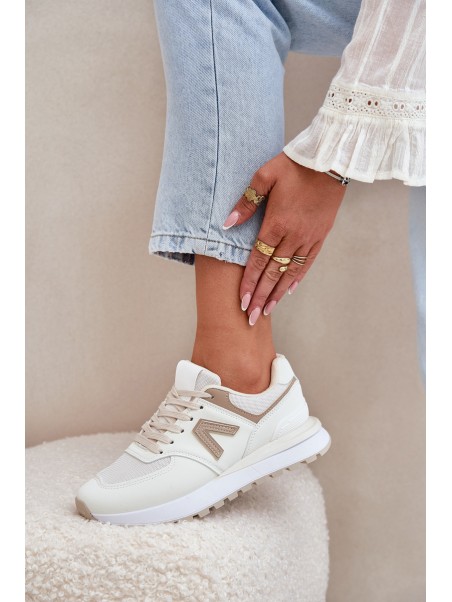 Women's Sports Shoes Made Of Eco Leather Beige Berieta