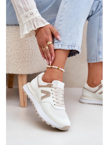 Women's Sports Shoes Made Of Eco Leather Beige Berieta