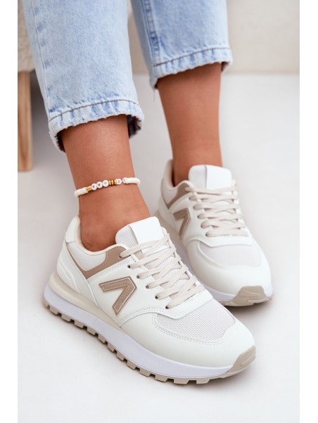 Women's Sports Shoes Made Of Eco Leather Beige Berieta