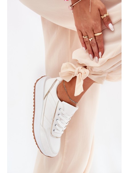 Ladies Sports Shoes On Platform White Nevliese