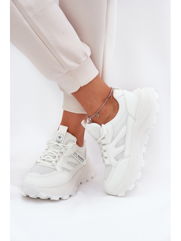Women's Sports Sneakers On Thick Sole White Prononice 2