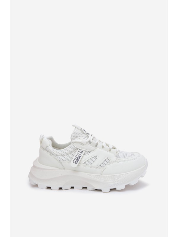 Women's Sports Sneakers On Thick Sole White Prononice