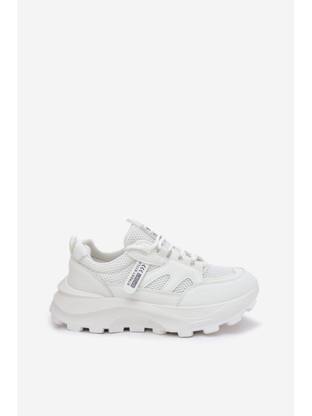 Women's Sports Sneakers On Thick Sole White Prononice