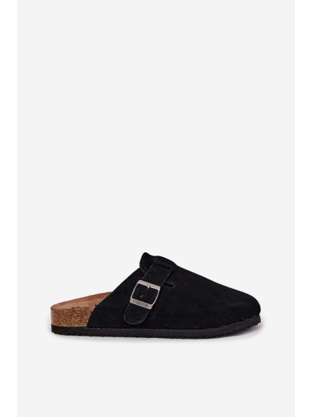 Suede Ladies Clogs With Buckle Big Star RR274A384 Black
