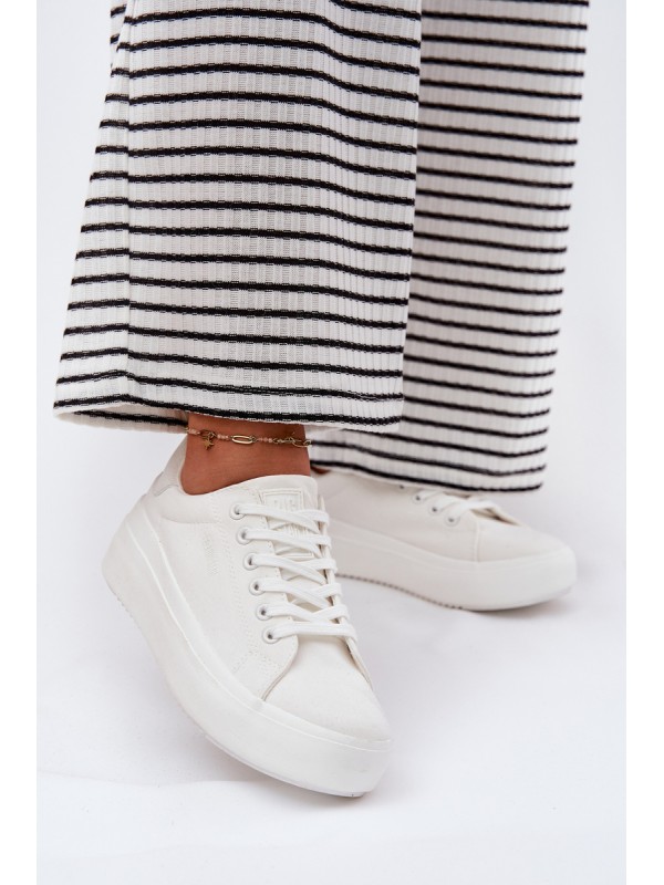 Women s Fabric Sneakers On Platform Big Star RR274463 White