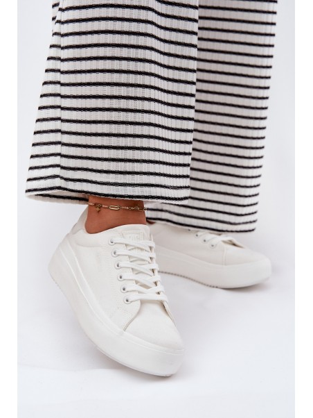 Women s Fabric Sneakers On Platform Big Star RR274463 White