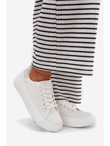Women s Fabric Sneakers On Platform Big Star RR274463 White