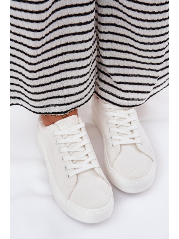 Women s Fabric Sneakers On Platform Big Star RR274463 White