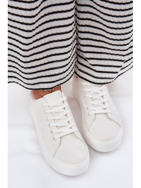 Women s Fabric Sneakers On Platform Big Star RR274463 White
