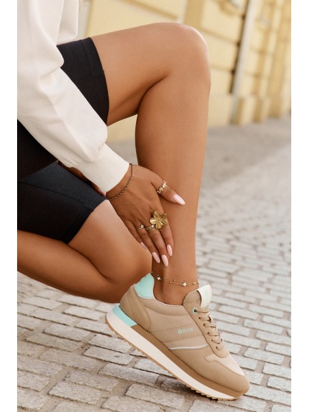 Women Suede Sneakers Big Star RR274A048 HI-POLY SYSTEM Dark Beige