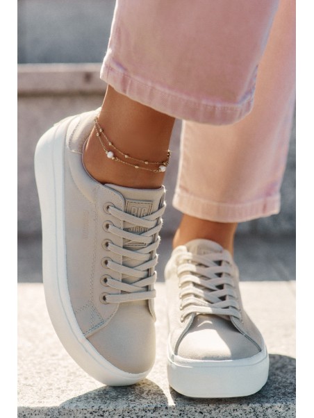 Women Fabric Sneakers On Platform Big Star RR274465 Beige