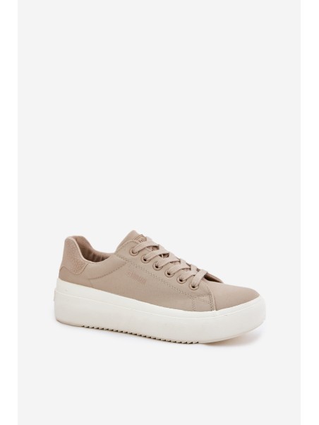 Women Fabric Sneakers On Platform Big Star RR274465 Beige