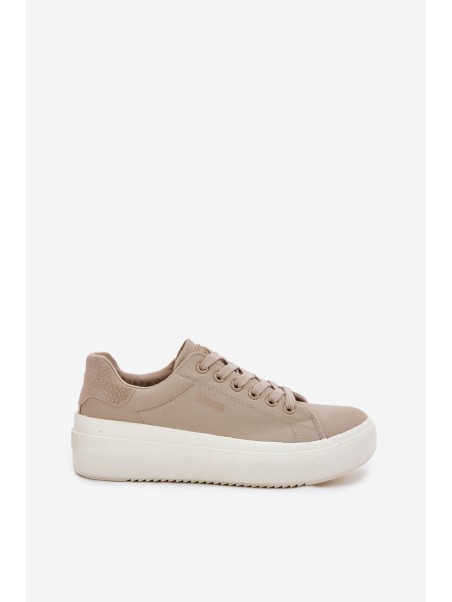 Women Fabric Sneakers On Platform Big Star RR274465 Beige