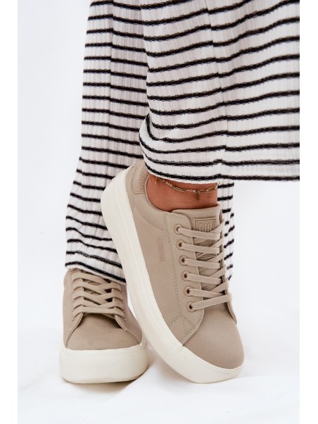 Women Fabric Sneakers On Platform Big Star RR274465 Beige