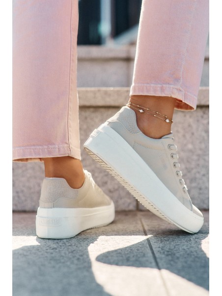Women Fabric Sneakers On Platform Big Star RR274465 Beige