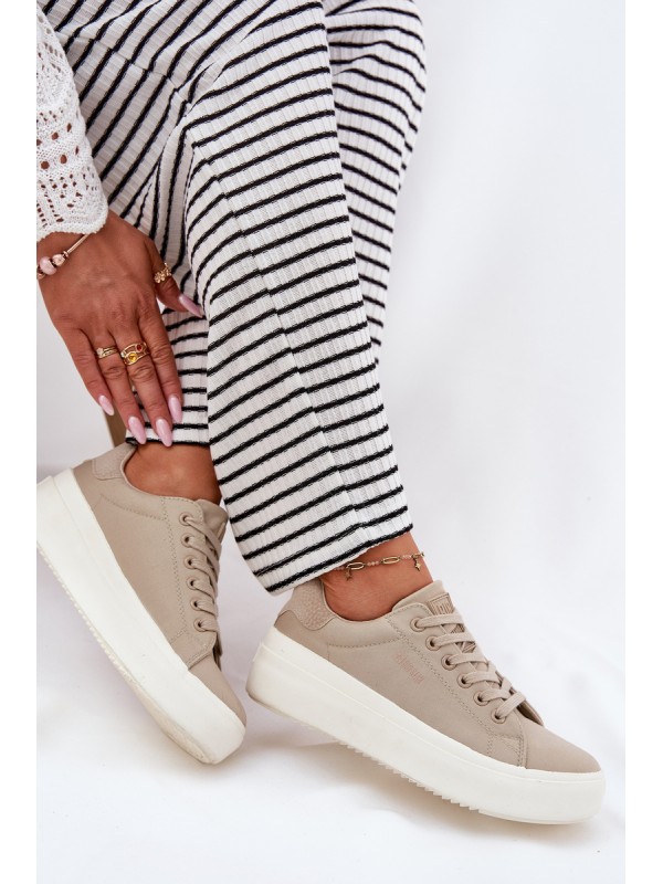 Women Fabric Sneakers On Platform Big Star RR274465 Beige