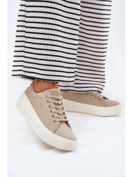 Women Fabric Sneakers On Platform Big Star RR274465 Beige