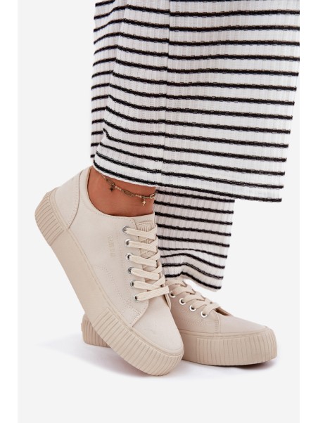Women's Fabric Sneakers Big Star RR274407 Beige