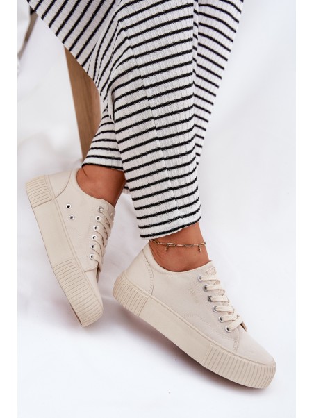 Women's Fabric Sneakers Big Star RR274407 Beige