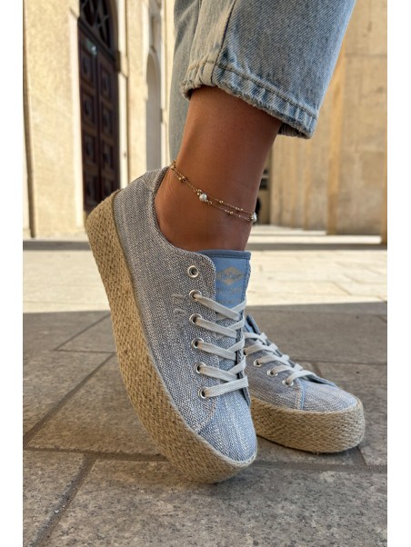 Womens Platform Sneakers With Weaving Lee Cooper LCW-25-02-3284 Light Beige