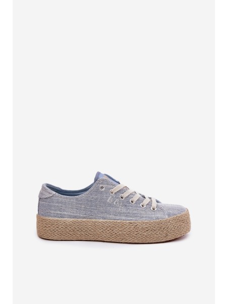 Womens Platform Sneakers With Weaving Lee Cooper LCW-25-02-3284 Light Beige