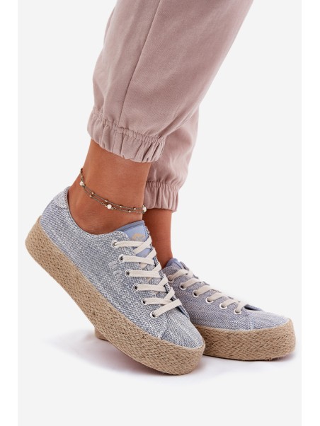 Womens Platform Sneakers With Weaving Lee Cooper LCW-25-02-3284 Light Beige