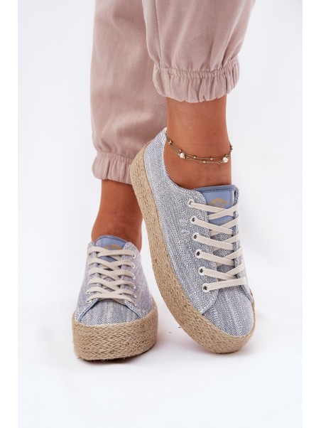 Womens Platform Sneakers With Weaving Lee Cooper LCW-25-02-3284 Light Beige