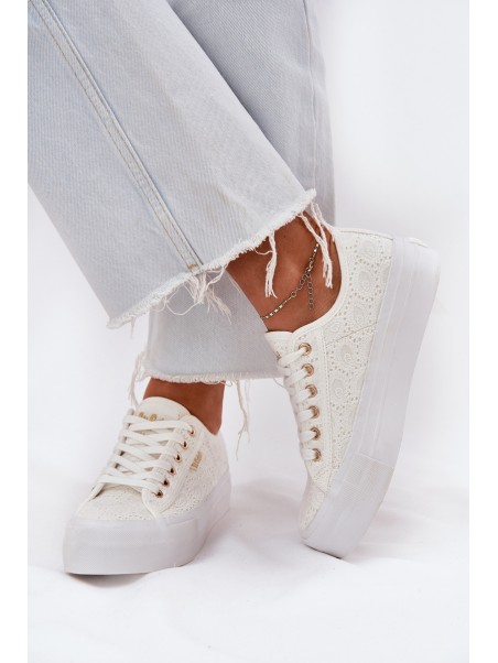Ladies Sneakers With Lace Lee Cooper LCW-25-31-3438L White