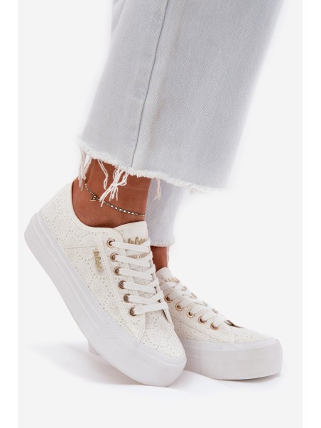 Ladies Sneakers With Lace Lee Cooper LCW-25-31-3438L White