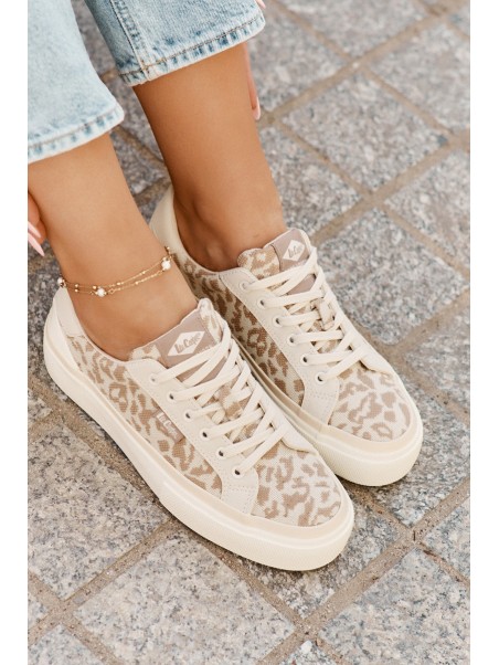Low Women Sneakers Leopard Print Lee Cooper LCW-25-02-3330L Beige