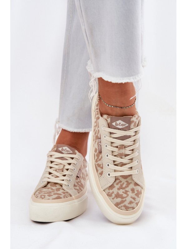 Low Women Sneakers Leopard Print Lee Cooper LCW-25-02-3330L Beige