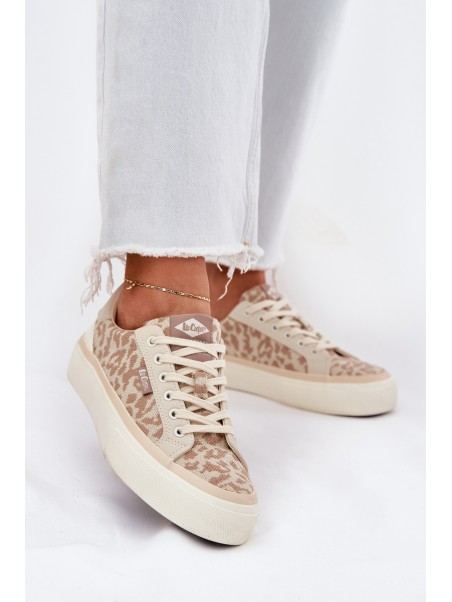 Low Women Sneakers Leopard Print Lee Cooper LCW-25-02-3330L Beige