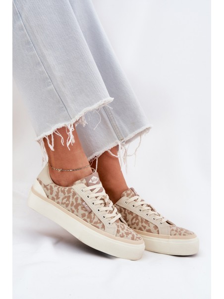 Low Women Sneakers Leopard Print Lee Cooper LCW-25-02-3330L Beige
