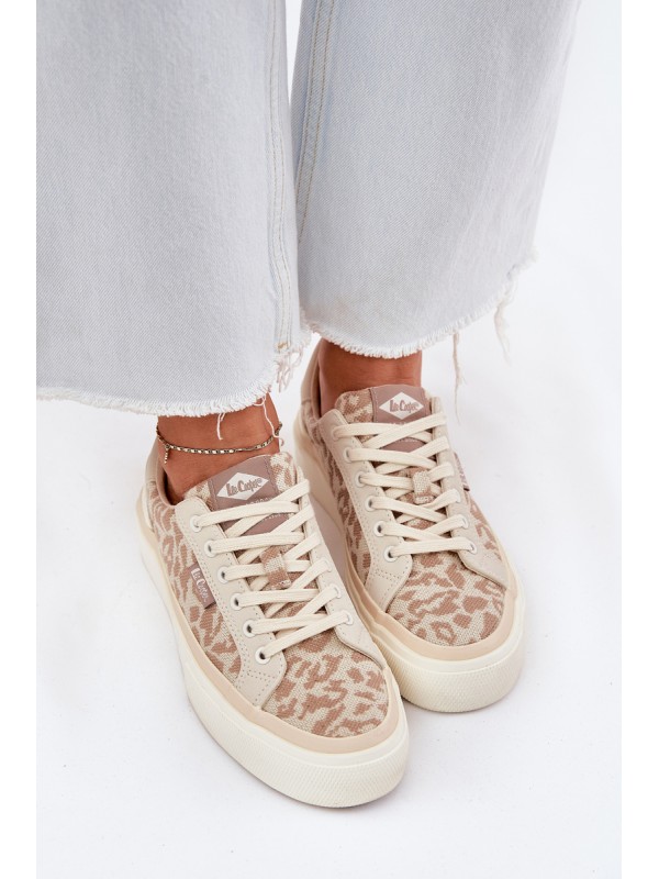 Low Women Sneakers Leopard Print Lee Cooper LCW-25-02-3330L Beige