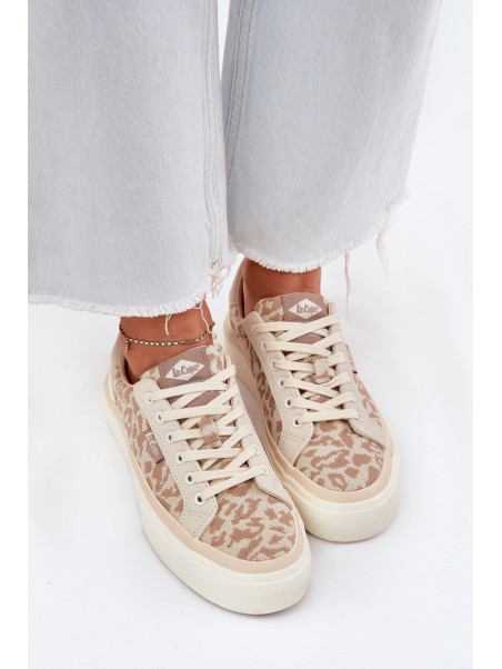 Low Women Sneakers Leopard Print Lee Cooper LCW-25-02-3330L Beige