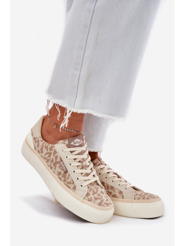 Low Women Sneakers Leopard Print Lee Cooper LCW-25-02-3330L Beige